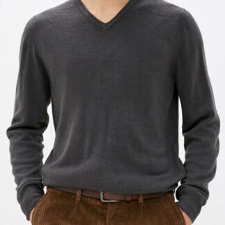 Jumpers Kasso Soft V Neck Jumper In Ebony Grey - Kensington Eastside / M - Tokyo Laundry