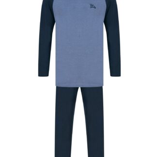 Loungewear Tudor 2pc Long Sleeve Cotton Lounge Set in Denim Marl / Sky Captain Navy / S - Tokyo Laundry