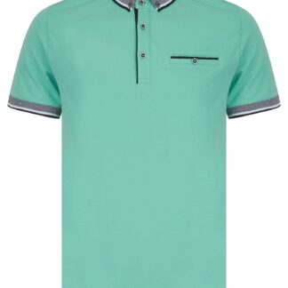 Polo Shirts Wilmot Stretch Cotton Jersey Button Down Collar Polo Shirt in Dusty Jade Green - Kensington Eastside / S - Tokyo Laundry