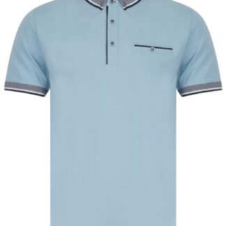 Polo Shirts Wilmot Stretch Cotton Jersey Button Down Collar Polo Shirt in Soft Chambray - Kensington Eastside / S - Tokyo Laundry
