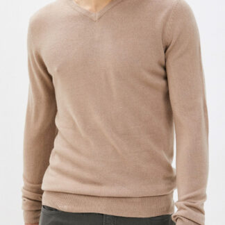 Jumpers Silvo Soft Cashmillon V Neck Jumper In Taupe - Kensington Eastside / M - Tokyo Laundry
