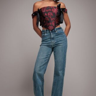 Mid Wash Straight Leg Denim Jeans - Blue by Goddiva denim