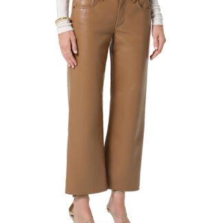 Citizens of Humanity Faye Leather Vintage Straight Jeans in Pale Toffee