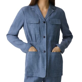 Theory Cinched Jacket in Fluid Linen