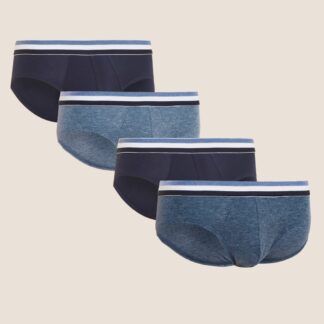 4 Pack Cotton Stretch Cool & Fresh™ Slips Denim Mix