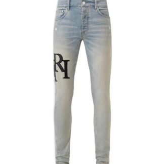 AMIRI STAGGERED LOGO SKINNY JEAN Size: 36-35, colour: BLUE