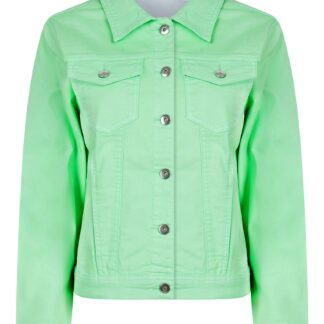 Coats / Jackets Feather Women's Stretch Cotton Denim Jacket in Bird's Egg Green - Amara Reya / 10 - Tokyo Laundry