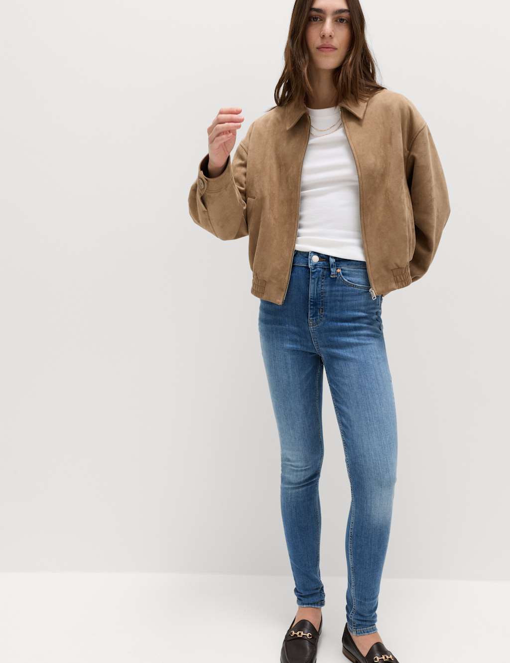 M&S Ivy Supersoft High Waisted Skinny Jeans Light Indigo